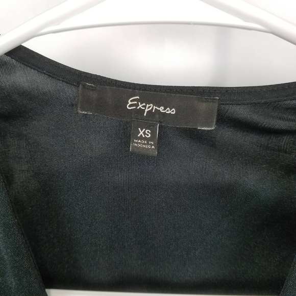 Express Black Cap Sleeve Beaded Tunic Top - Picture 3 of 5